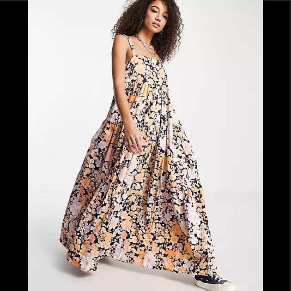 Free People Park Slope Maxi Dress size small dark combo - Picture 11 of 11